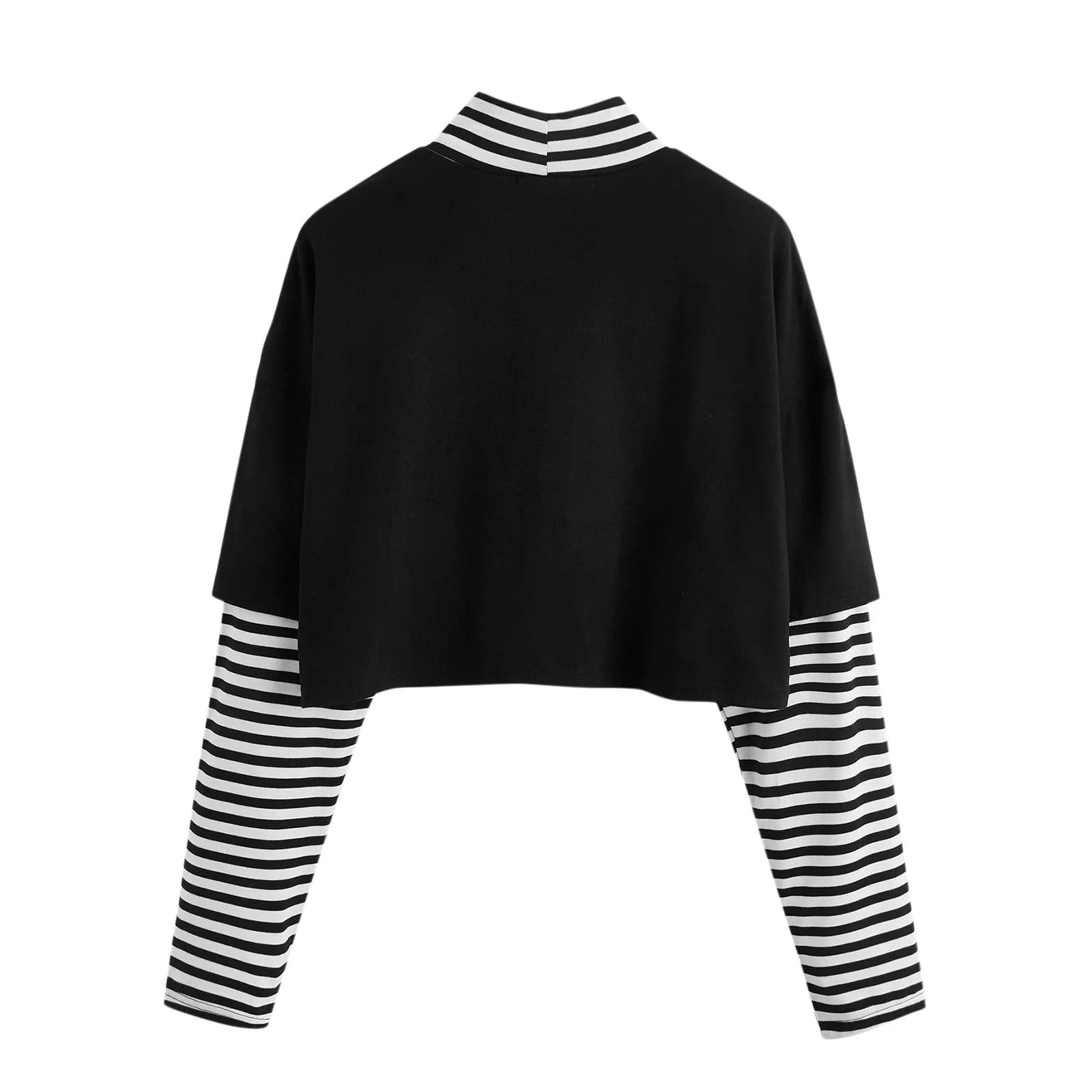 Whimsical Pullover Long Sleeve Crop Top