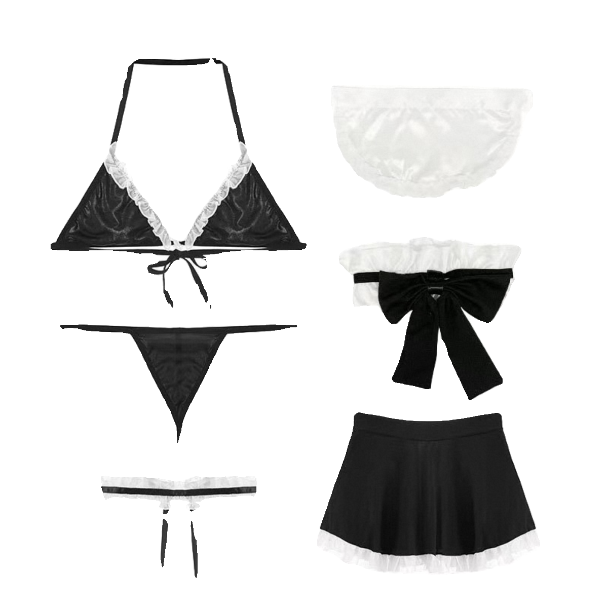 Cute Maid Ruffled Lingerie Set.